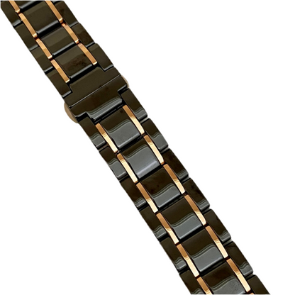 Apple Watch Band Black Ceramic Striped 20-22MM 38/40/41MM 42/44/45/49MM 42/46MM Series10 Black/Silver-Black/Gold-Black/Rose Gold with Resize Tool