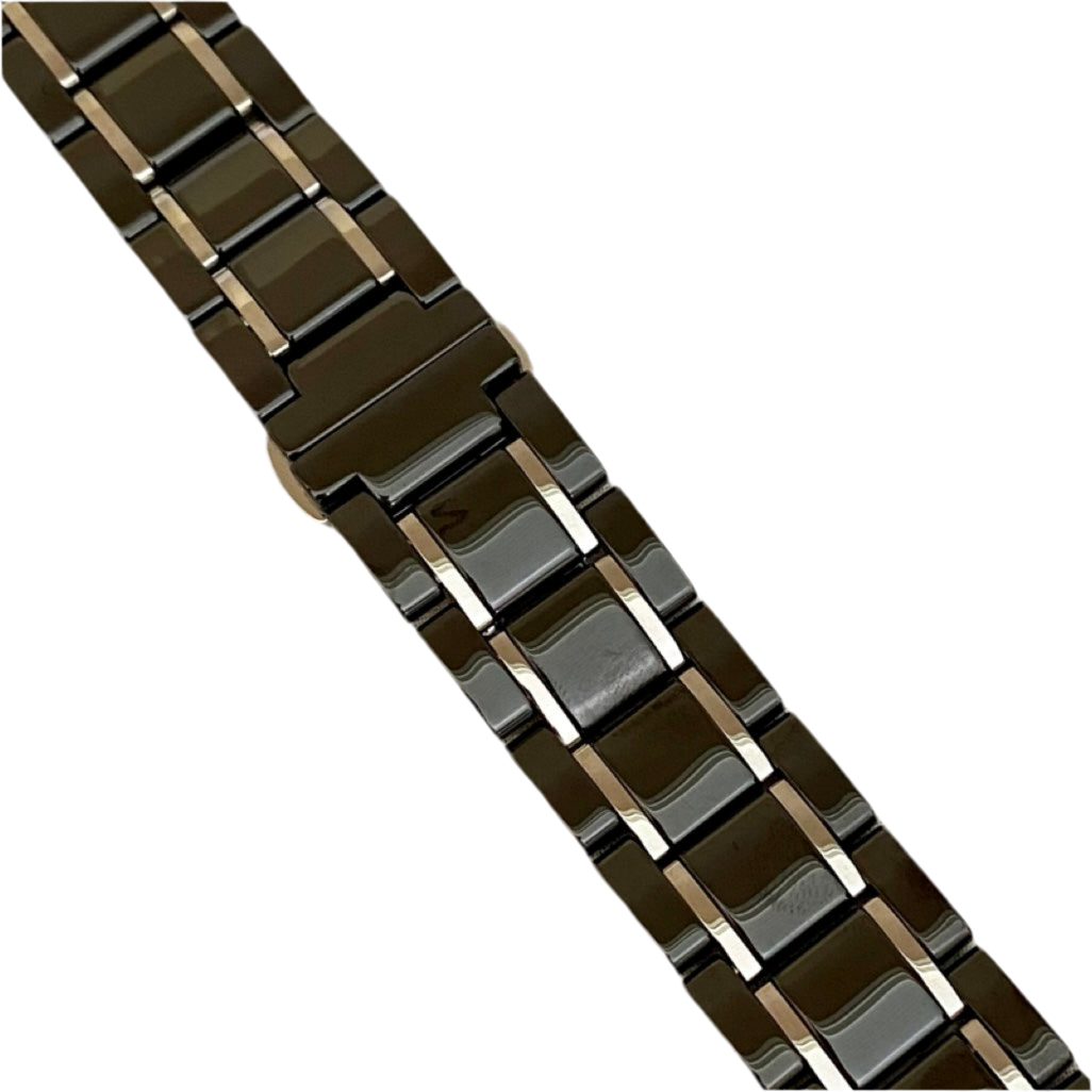 Apple Watch Band Black Ceramic Striped 20-22MM 38/40/41MM 42/44/45/49MM 42/46MM Series10 Black/Silver-Black/Gold-Black/Rose Gold with Resize Tool