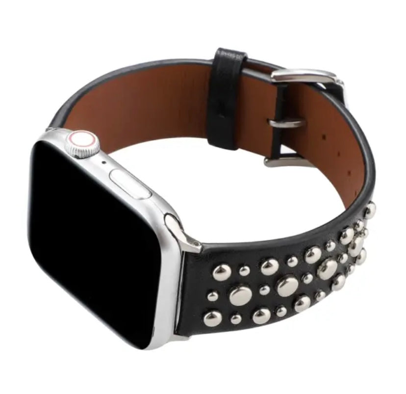 Apple Watch Band Leather With Rivets Quality Plus Watchbands