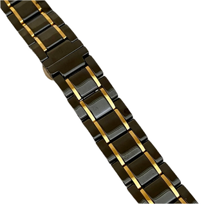 Apple Watch Band Black Ceramic Striped 20-22MM 38/40/41MM 42/44/45/49MM 42/46MM Series10 Black/Silver-Black/Gold-Black/Rose Gold with Resize Tool