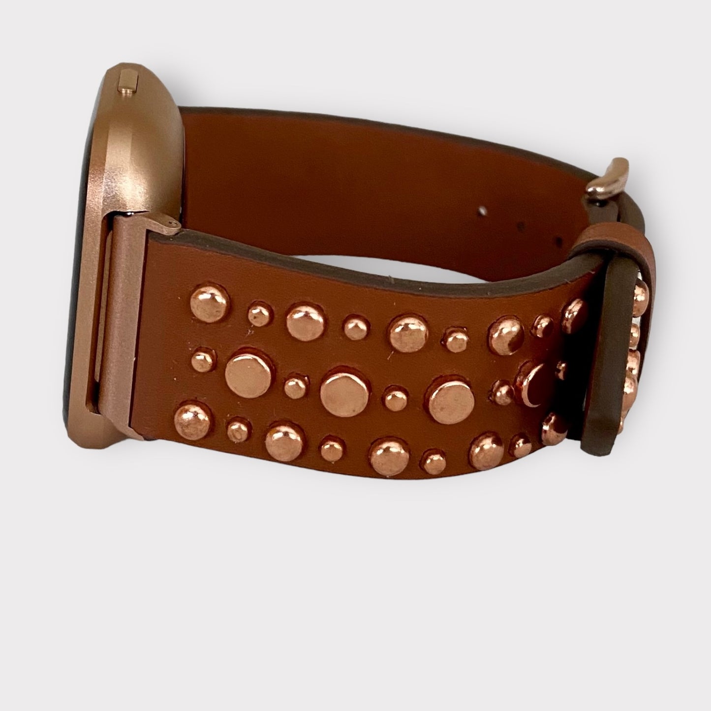 Fitbit Versa Leather Watchband With Rivets Quality Plus Watchbands