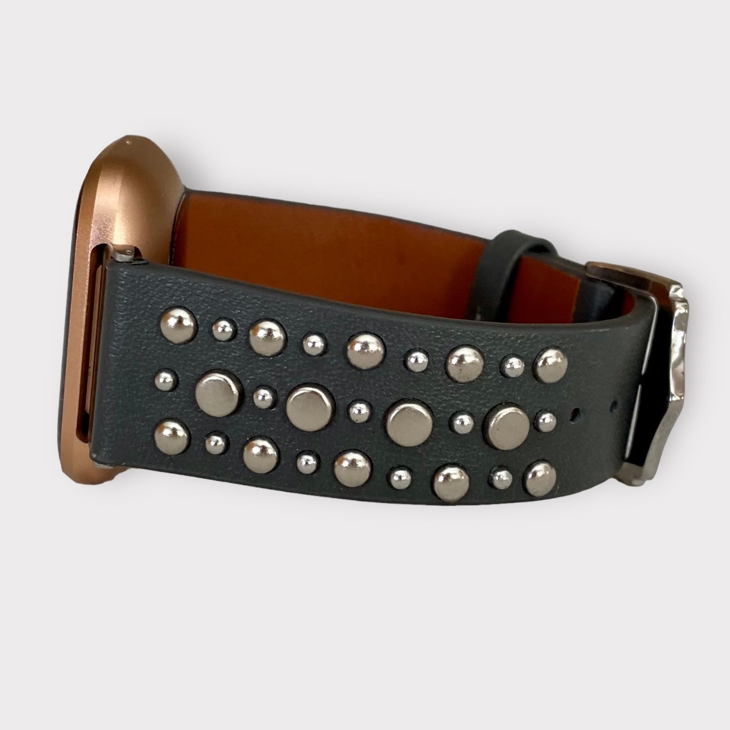 Fitbit Versa Leather Watchband With Rivets Quality Plus Watchbands