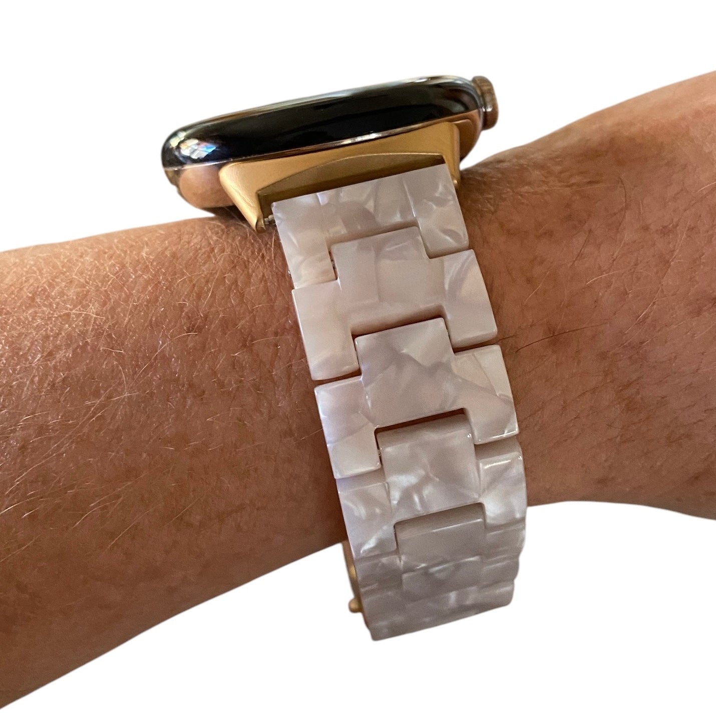 Google Pixel Resin Watchband 1-2-3 (41MM) (45MM) With Champagne Gold Adapters and Clasp