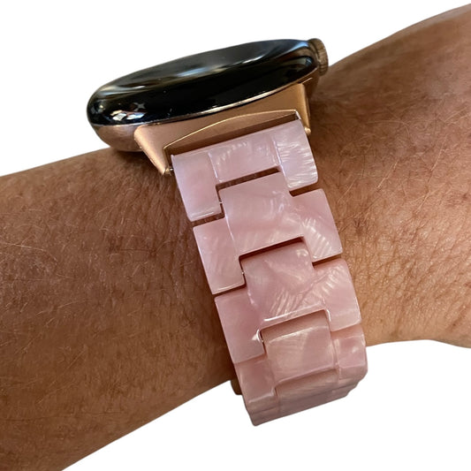 Google Pixel Resin Watchband 1-2-3 (41MM) (45MM) With Rose Gold Adapters and Clasp