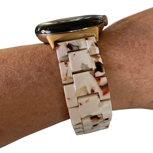 Google Pixel Resin Watchband 1-2-3 (41MM) (45MM) With Champagne Gold Adapters and Clasp