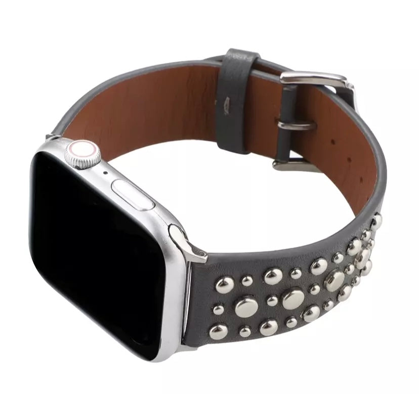 Apple Watch Band Leather With Rivets Quality Plus Watchbands