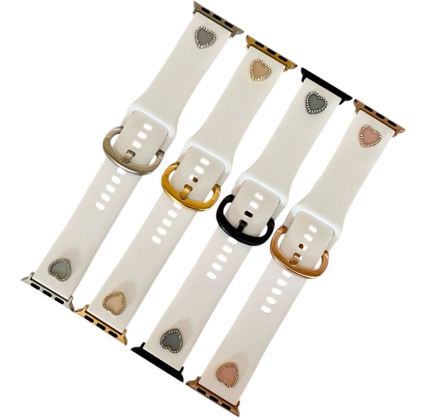 Apple Watch Band Heart Charm Silicone Watchband