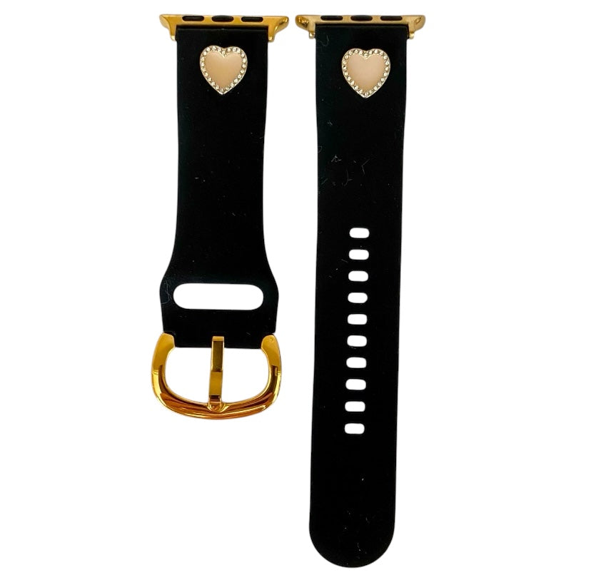 Apple Watch Band Heart Charm Silicone Watchband