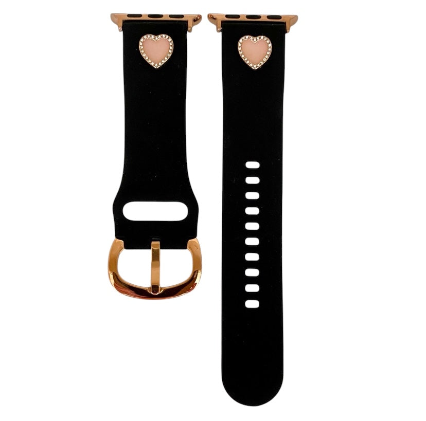 Apple Watch Band Heart Charm Silicone Watchband