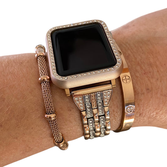 Stackable Rose Gold Bling Apple Watch Bands For all Sizes and Series Apple Watches