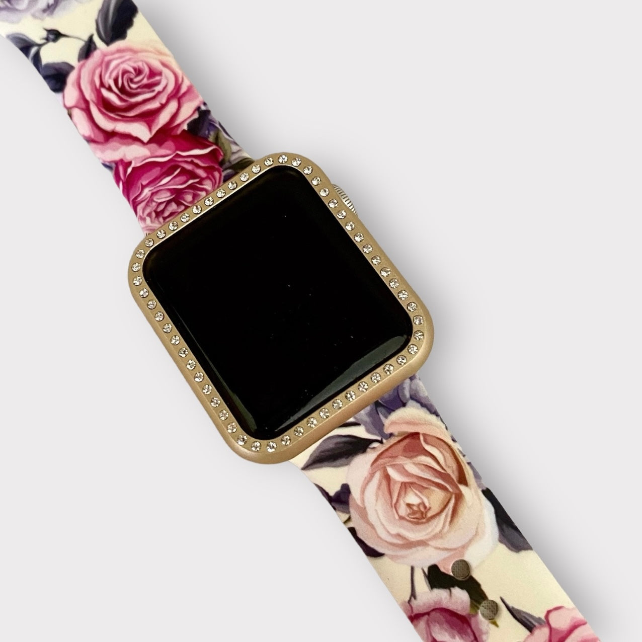 Rose Silicone Apple Watch Band With Apple Watch Case Woman Watchband Set Quality Plus Watchbands