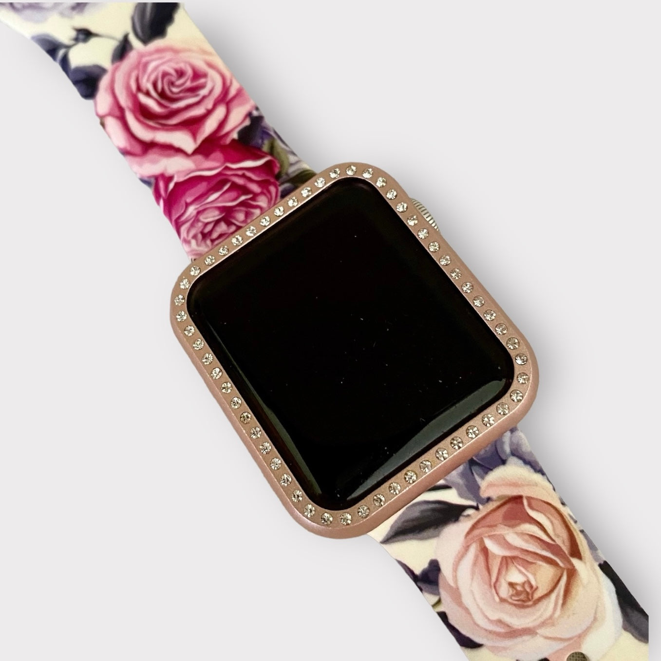 Rose Silicone Apple Watch Band With Apple Watch Case Woman Watchband Set Quality Plus Watchbands