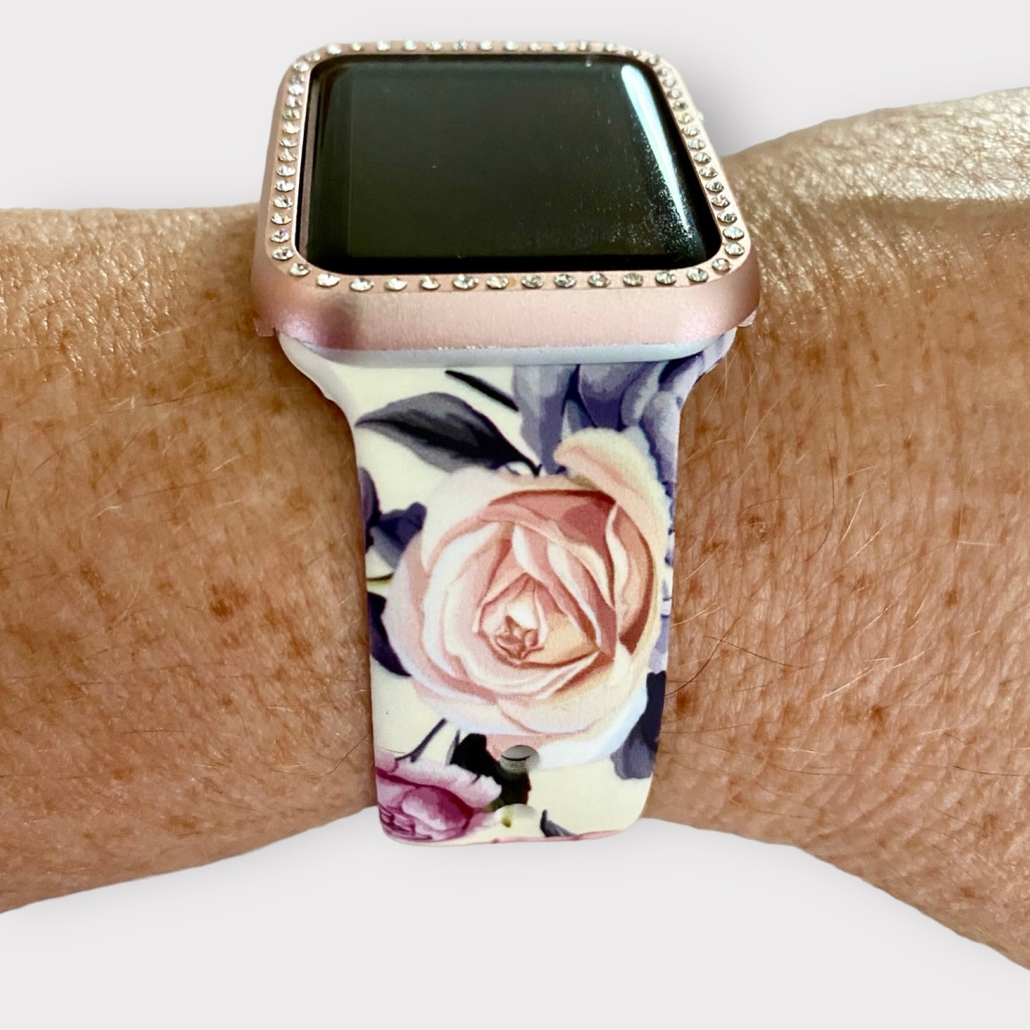 Rose Silicone Apple Watch Band With Apple Watch Case Woman Watchband Set Quality Plus Watchbands