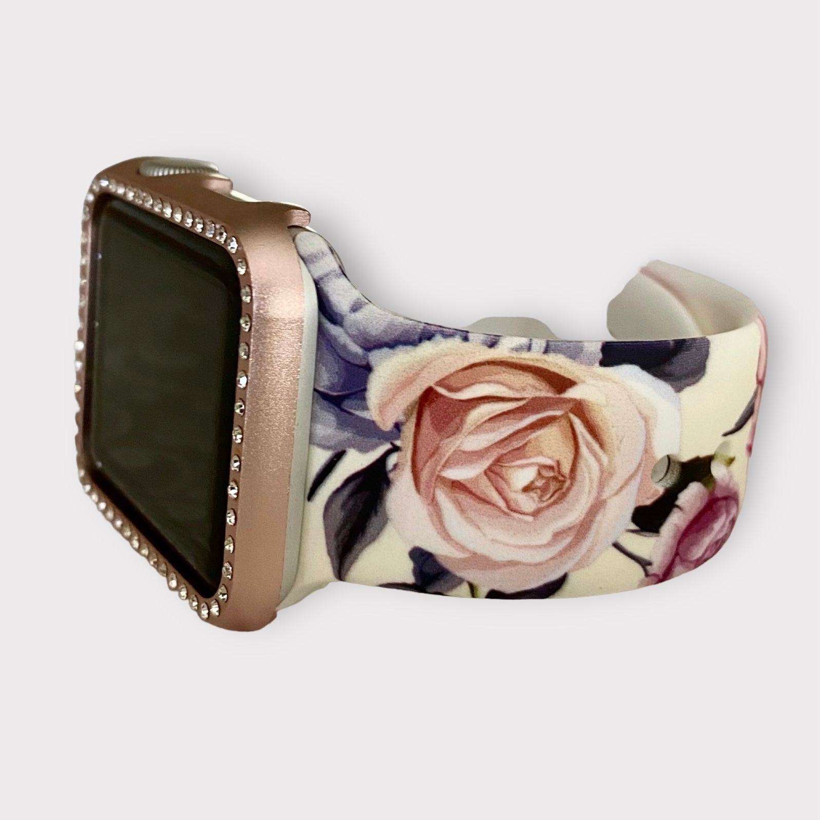 Rose Silicone Apple Watch Band With Apple Watch Case Woman Watchband Set Quality Plus Watchbands