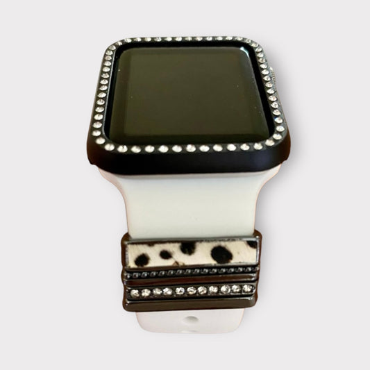 Apple Watch Band White Leopard Charms Watchband Set Quality Plus Watchbands